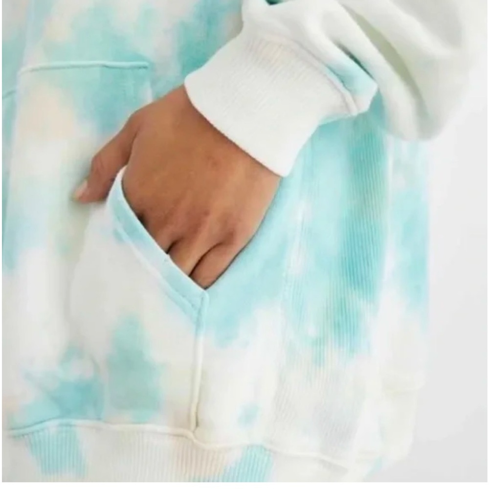 Aerie Tie Dye Oversized Distressed Hoodie Size Large - Picture 2 of 7